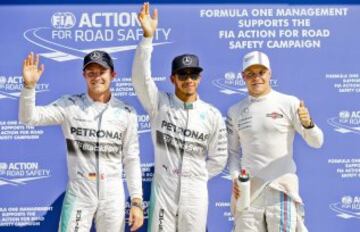 Pole para Nico Rosberg, Lewis Hamilton y Valtteri Bottas.