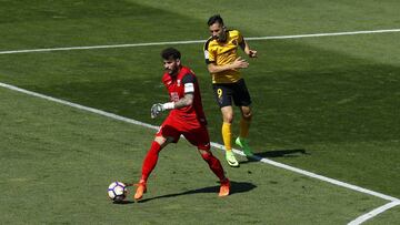 Iago Herrerín en el encuentro disputado en Butarque entre Leganés y Málaga.