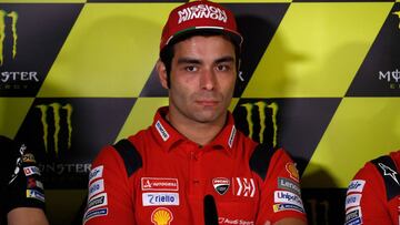 Mission Winnow Ducati&#039;s Italian rider Danilo Petrucci attends a press conference at the Catalunya racetrack in Montmelo, near Barcelona, on June 13, 2019, on eve of the Catalunya Moto GP Grand Prix training sessions. (Photo by LLUIS GENE / AFP)