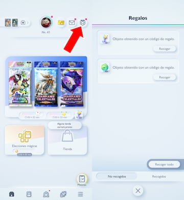 pokemon tcg pocket abrir regalos