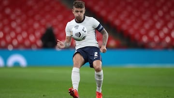 Trippier, durante el Inglaterra-Gales.