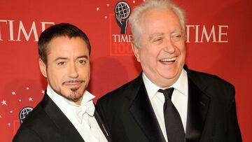 Robert Downey Jr. y Robert Downey Sr. en la gala de Time&#039;s 100 Most Influential People en NY. Mayo 8, 2008.