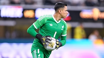 Luis Malagon of Mexico during the match Mexico National (Mexico) and Dominican Republic as part to 2025 Concacaf Gold Cup Group A, at SoFi Stadium, on June 14, 2025 on Inglewood, Los Angeles California, United States.