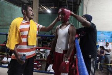 Escuela de boxeo en la comunidad indígena de Pacayita en la ciudad de Masaya, Nicaragua.