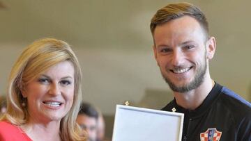 La presidenta croata condecora a la selección por el subcampeonato en Rusia