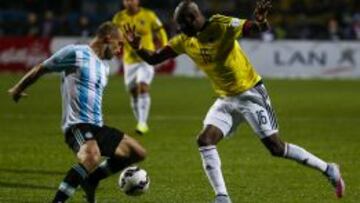 El último partido de Ibarbo con la Selección Colombia fue ante Argentina en la Copa América.