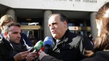 Javier Tebas, a la salida de los Juzgados.