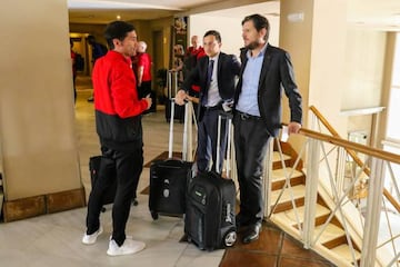 Mateu Alemany, Longoria y Marcelino, en el hotel.