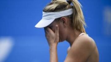 Maria Sharapova durante el encuentro disputado hoy ante Timea Bacsinszky en el torneo de Wuhan (China).