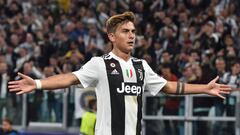 EPA6510. TUR&Iacute;N (ITALIA), 02/10/2018.- El delantero argentino de la Juventus Paulo Dybala celebra tras marcar un gol ante el Young Boys durante un partido correspondiente al grupo H de la Liga de Campeones en el Allianz Arena de Tur&iacute;n, Italia