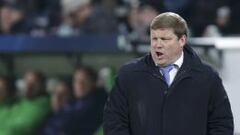 Hein Vanhaezebrouck durante el partido ante el Wolfsburgo.