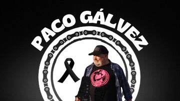 Cartel con el que la Escola de Ciclisme Isaac Gálvez ha recordado a Paco Gálvez, su director.