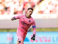 AME750. GUADALAJARA (MÉXICO), 16/08/2025.- Sebastián Jurado de Juárez celebra un gol este sábado, en un partido del torneo apertura 2025 de la Liga MX entre Guadalajara y Juárez en el Estadio Akron, en Guadalajara (México). EFE/Francisco Guasco