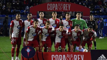 Formaci&oacute;n inicial del Celta en la eliminatoria de dieciseisavos de final de la Copa del Rey contra en Atl&eacute;tico Baleares.