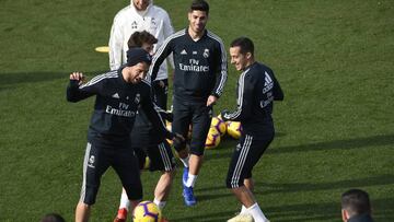 08/12/18 ENTRENAMINETO REAL MADRID
 SERGIO RAMOS
 ODRIOZOLA
 ASENSIO
 LUCAS VAZQUEZ