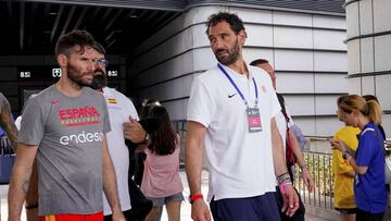 Jorge Garbajosa junto a Rudy Fernández.