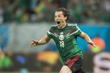 Andrés Guardado venía de un irregular semestre con el Bayer Leverkusen cuando jugó en Brasil 2014. Un gol suyo fue clave para la victoria por 3-1 sobre Croacia en primera fase. 