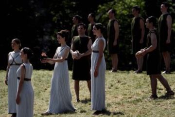 El perfecto ensayo del encendido de la llama olímpica