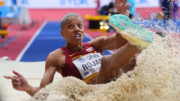 Athletics - World Athletics Indoor Championships - Stark Arena, Belgrade, Serbia - March 20, 2022 Venezuela's Yulimar Rojas in action during the women's triple jump final REUTERS/Aleksandra Szmigiel