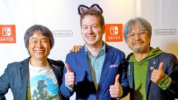 Shigeru Miyamoto y Eiji Aonuma, durante un evento de pesentación de Nintendo Switch (2017) | ZackScottGames