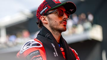 Pecco Bagnaia sobre la Ducati de MotoGP en Misano.