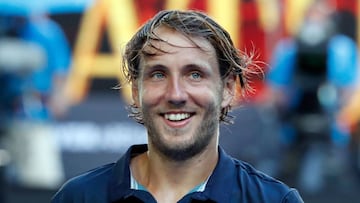 El tenista franc&eacute;s Lucas Pouille tras vencer al canadiense Milos Raonic y lograr el pase a semifinales del Open de Australia 2019.