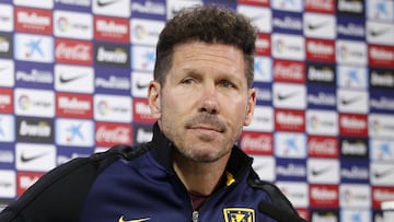 Simeone en rueda de prensa.