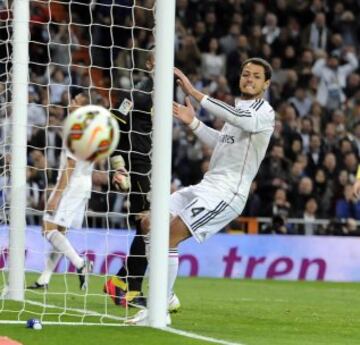 Javier Hernández 'Chicharito' con el Real Madrid ante el Villarreal en marzo de 2015.
