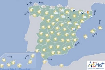 Semana Santa 2017: Mapa del tiempo para el Sábado Santo, 15 de abril