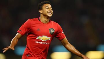 CARDIFF, WALES - AUGUST 03:  Jesse lingard of Manchester United celebrates scoring the equaling goal during the 2019 International Champions Cup match between Manchester United and AC Milan at Principality Stadium on August 03, 2019 in Cardiff, Wales. (Ph