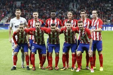 El once inicial del Atlético de Madrid. 