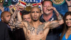 Miguel Cotto en el pesaje previo a su combate ante Sergio Mart&iacute;nez en 2014.