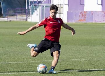 Valladolid's Alvaro Aguado in training.