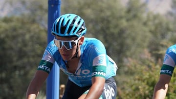 El ciclista español Javi Serrano, durante una carrera con el filial del Eolo-Kometa.