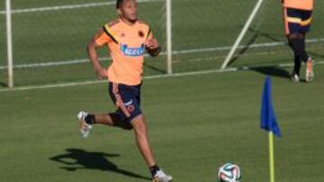Carlos Valdés, en un entrenamiento con la selección colombiana.