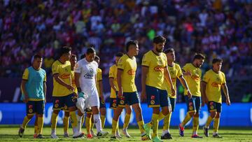 during the 1st round match between Atletico San Luis and America as part of the Torneo Apertura 2024 Liga MX at Alfonso Lastras Stadium on July 06, 2024 in San Luis Potosi, Mexico.