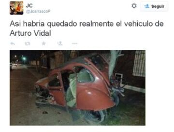 Los 'memes' del accidente de Arturo Vidal con su Ferrari