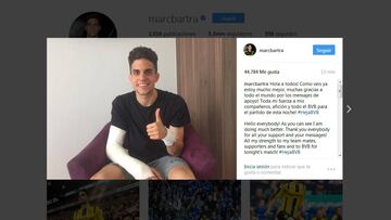 Bartra envía primer mensaje tras explosión que lo afectó