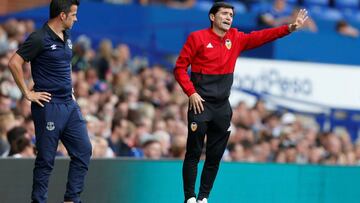 Marcelino, contra el Everton.