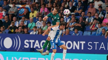 Momento del partido entre el Espanyol y el Racing de Ferrol de LaLiga Hypermotion.