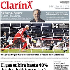 Las portadas de la prensa tras el 6-1 de España a Argentina