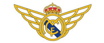 El escudo de la pe&ntilde;a madridista Alas Blancas, compuesta por pilotos de aviaci&oacute;n.