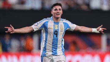 Julián Alvarez, tras marcar en la semifinal Canadá-Argentina de la Copa América 2024.