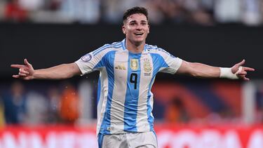 Julián Alvarez, tras marcar en la semifinal Canadá-Argentina de la Copa América 2024.