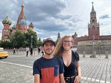 Rocío y Eduardo, en la Plaza Roja de Moscú