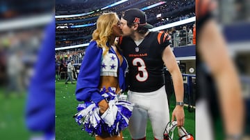 A Dallas Cowboys cheerleader has married a rival NFL player and is sharing photos of their ceremony on social media.