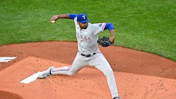SEATTLE, WASHINGTON - SEPTEMBER 12: Kumar Rocker #80 of the Texas Rangers, making his MLB debut, throws a pitch during the first inning against the Seattle Mariners at T-Mobile Park on September 12, 2024 in Seattle, Washington. Alika Jenner/Getty Images/AFP (Photo by Alika Jenner / GETTY IMAGES NORTH AMERICA / Getty Images via AFP)