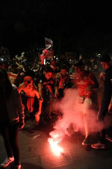 La ciudad de Sevilla salió a la calle a celebrar el título de campeones de la Europa League.