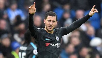 Hazard celebra un gol.