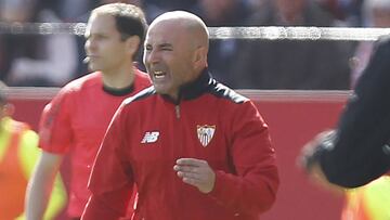 Sampaoli durante el partido entre Sevilla y Villarreal. 